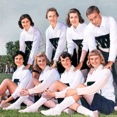 College cheerleading team 1958