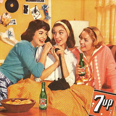 Detail from a 7UP soft drink ad from April 1959.