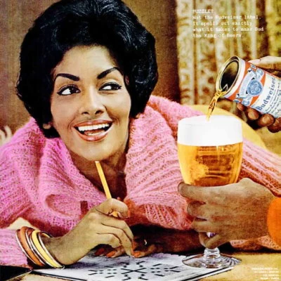 Detail from a Budweiser beer ad.