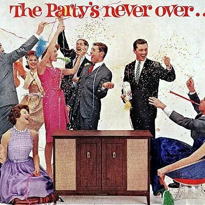 1961 ad for a console stereo record player.