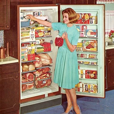 Detail from a 1965 advertisement for Sears freezers.