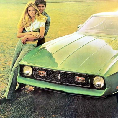 Detail from a 1972 magazine advertisement for the Ford Mustang.
