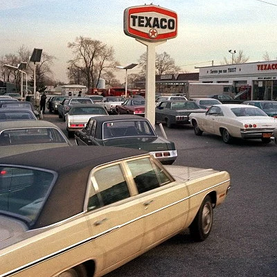 The Organization of Petroleum Exporting Countries (OPEC) places an embargo on oil exports to countries supporting Israel in the 1973 Yom Kippur War. The result is gas shortages in the US and Europe leading to long lines at filling stations.