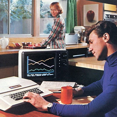 The first successful home computers are launched in 1977 with the Apple II, the TRS-80 from RadioShack and the Commodore PET.