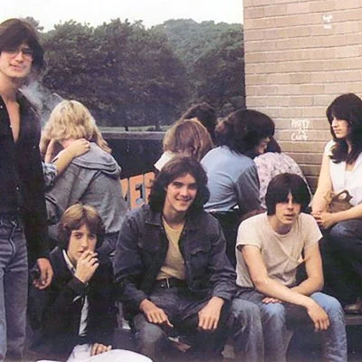 Teens enjoy the designated smoking area at Latham High School (New York).