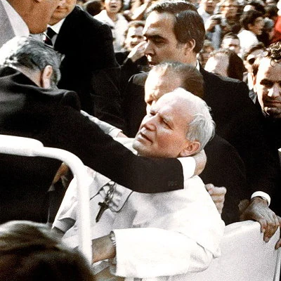 Pope John Paul ll is shot on May 13th in Vatican City, but survives. The shooter, Mehment Ali Agca is captured and sentenced to life in prison where he later meets with the Pope, who forgives him.