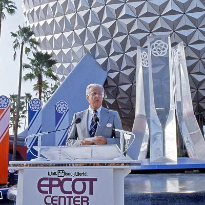 EPCOT Center opens at Disney World in Florida. The theme park emphasizes modern innovation.