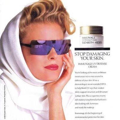 A 1989 advertisement for Elizabeth Arden face cream.