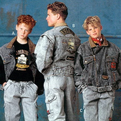 Boy's Blues Alley acid washed denim in the Sears Catalog.