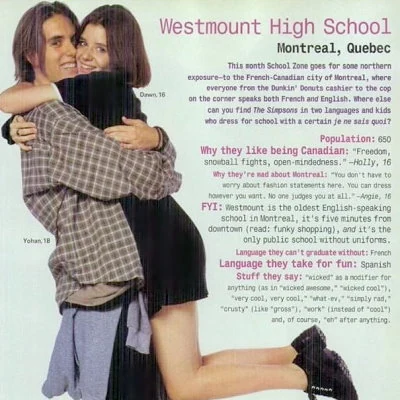 High school students from Montreal, Quebec, Canada in a fashion spread for Seventeen Magazine.