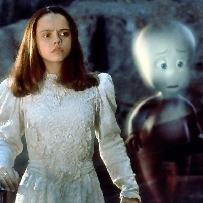 Actress Christina Ricci in the 1995 comedy drama film Casper. Based on the comic book character, Casper is the eighth highest grossing film of 1995.