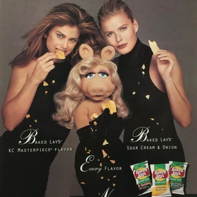 Lay's Potato Chip ad featuring the Muppets Miss Piggy.